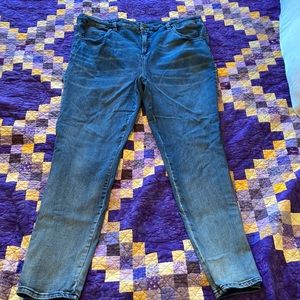 Universal Standard Jeans- Seine High Rise Skinny Jeans 32 Inch - Distressed Blue